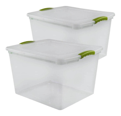 Set 2 Cajas Organizadoras Pack Organizador Plastico 45 Lts