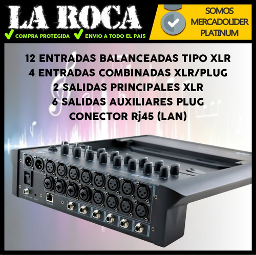 Mixer Consola Digital 16 Canales Wifi Multitactil Tablet Cuo