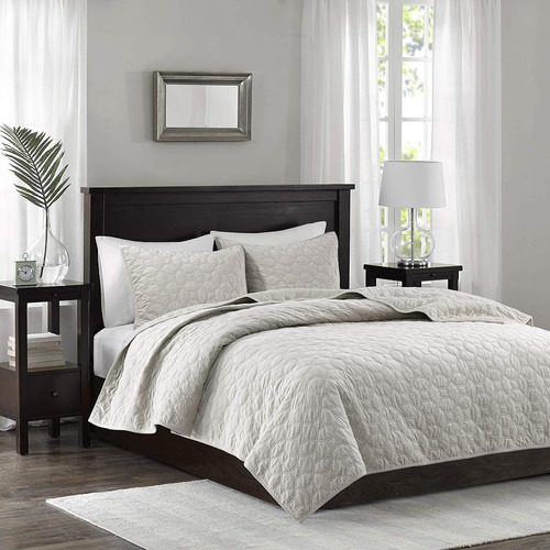 Madison Park Harper Quilt Set Terciopelo Casual Diseño De Co