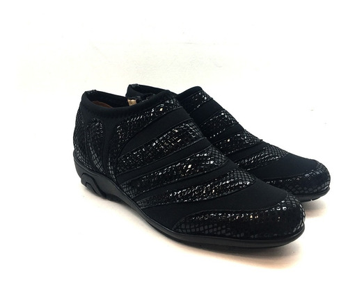 Zapato De Cuero Cómodo Para Dama Modelo 94 / Negro