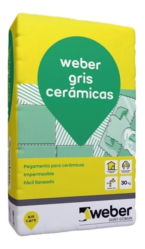 Pegamento Ceramica Weber Gris Impermeable 30 Kg Tipo Klaukol