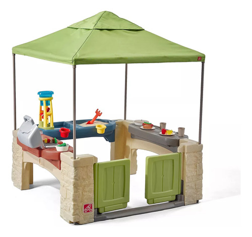 Casa De Juegos Para Niños Step2 Para Exteriores Y Accesorios Color Verde Musgo