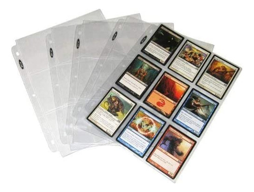 (25) Trading Card 3-ring Binder Pages - Holds 9 Cards - Cle.