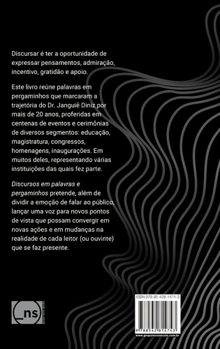 Discursos em palavras e pergaminhos, de Diniz, Janguiê. Editorial Novo Século Editora e Distribuidora Ltda., capa mole em português, 2018