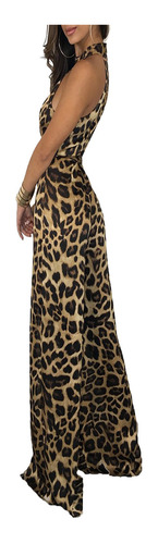 Vestido De Mujer, Monos Holgados Con Estampado De Leopardo