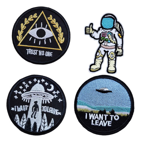 4pcs Funny Trust No One Astronaut Ufo Quiero Dejar Planchar 