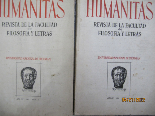 2 Revistas Humanitas Filosofia Y Letras 1961-1963