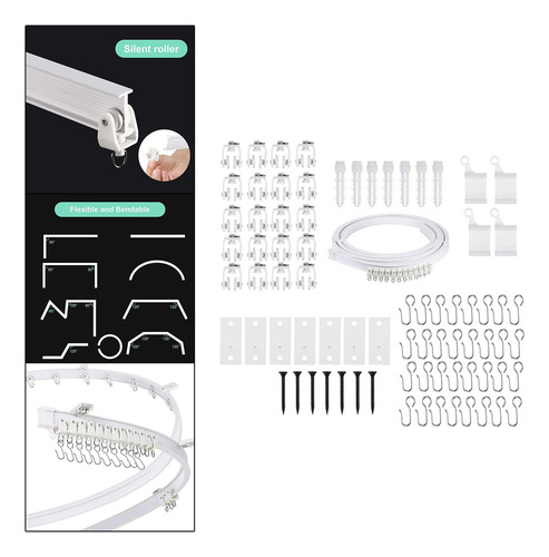 Juego De Rieles Para Cortinas Accesorios 400cm
