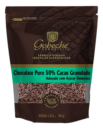 Chocolate Gobeche 50% Cacau Granulado C/ Açúcar 90g Receita