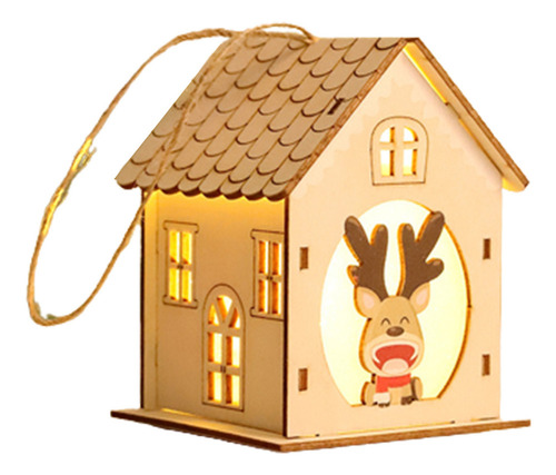 Casa De Madera K Para El Día De Navidad Con Ligeras Decoraci