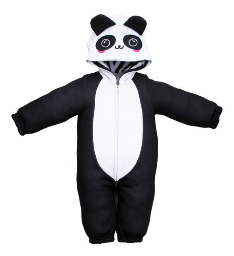 Macacao Bebe Moletom Fantasia Kigurumi Pijama Cosplay Panda 