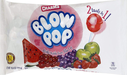 Charms Blow Pop, Pops Rellenos De Goma De Mascar De 10.4 Onz