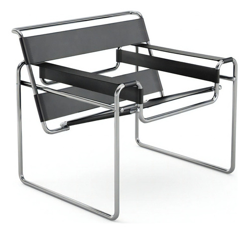 Silla Tubular Wassily Estilo Macel Breuer Cantidad De Sillas Por Set 1 Color De La Estructura De La Silla Metal Color Del Asiento Negro Diseño De La Tela Pvc