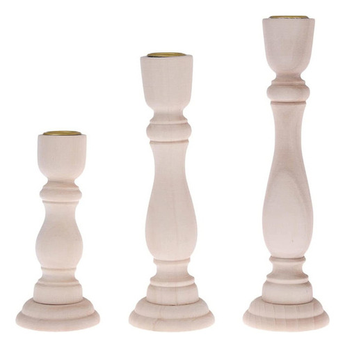 Sduseio Juego De 3 Candelabros De Madera Para Velas De Granj