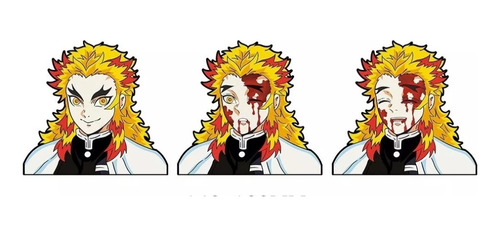 Sticker 3d Movimiento Anime Demon Slayer Kyojuro Rengoku