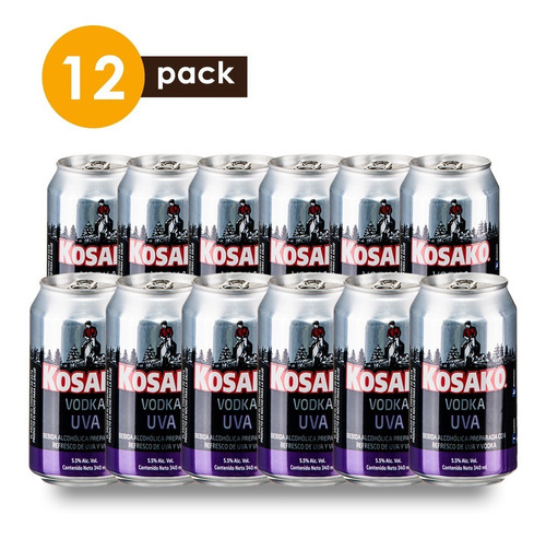 Vodka Kosako Uva 340 Ml 12 Pack