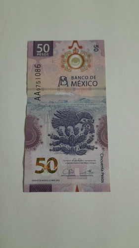 Billete De 50 Pesos Familia G Serie Aa Axolote 