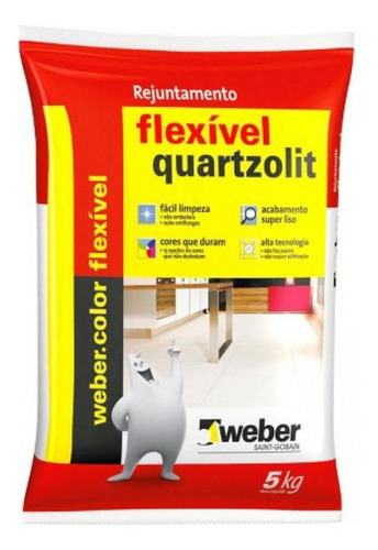 Rejunte Cerâmica Flexível 5kg Quartzolit Corda