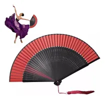 Comprar Abanico De Mano De Seda Pulido Exquisito Plegable Con Borlas