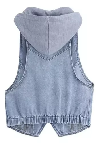 Chalés Mezclilla Mujer Cuello Em V Com Capa Removível [u]