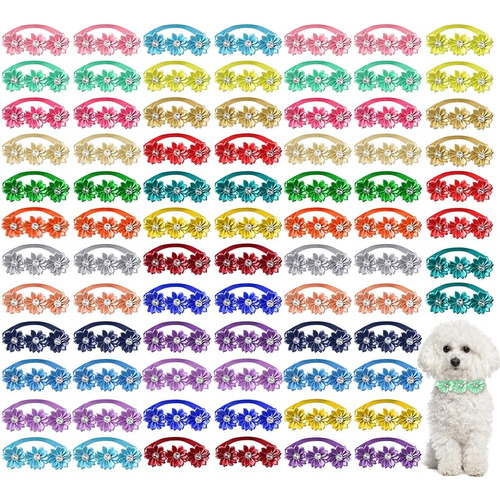 80 Piezas De Pajarita Para Perros Flor Collar Para Perros Ac