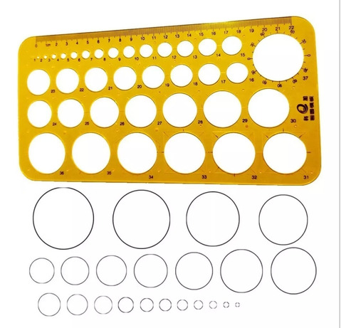 Plantilla De Círculos Geométricos Para Reglas