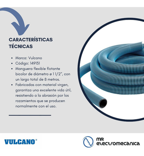Imagen 5 de 10 de Kit Limpieza Vulcano: Barrefondo Profesional + Manguera 8 Mt