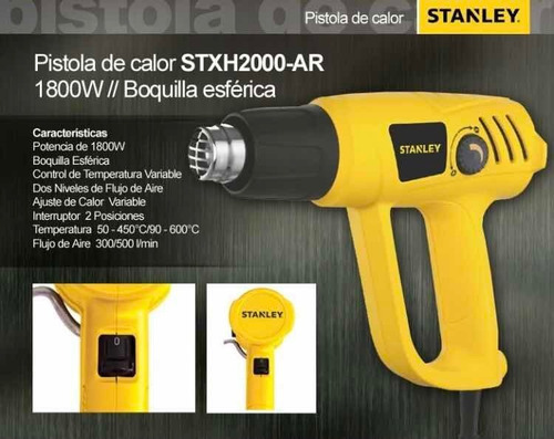 Imagen 9 de 11 de Pistola De Aire Caliente 1800 W Stxh2000 Herramienta Stanley