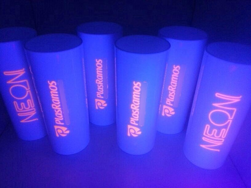 100 Copos Personalizados Acrilico Com Tinta Neon