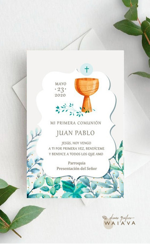 Imagen 1 de 10 de Estampitas Comunión Tarjetas Estampas Nenes X 3u
