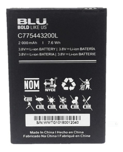 Bateria Pila Blu C775443200l C5 Nueva Sellada Con Garantia