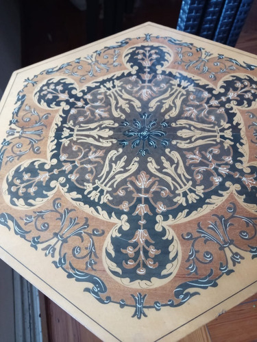 Mesa Musical Marquetería Y Pintada A Mano Italiana Funciona