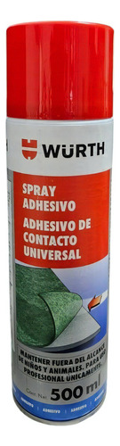 Pegamento Spray Würth Spray Adhesivo color sin color de 500g