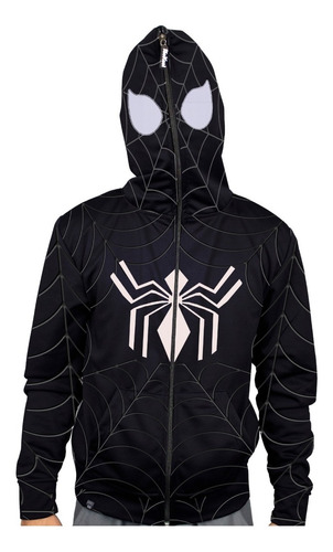 Chaqueta Spiderman Traje Negro Con Mascara - Marca Lookool