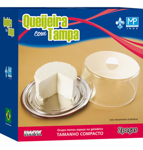 Queijeira Em Inox Com Tampa Acrílica - Pantheon Cód: 067