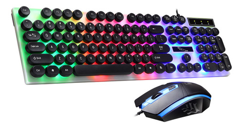 Kit Teclado Y Mouse Usb Gamer C Luz Led Rgb Iluminado Rgb