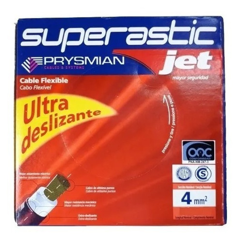 Cable Unipolar 4mm Pirelli Prysmian Superastic Celeste X100m