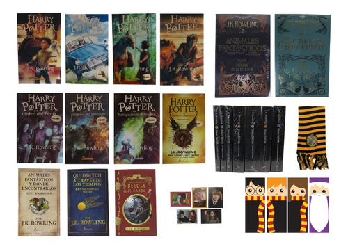 Saga Harry Potter 13 Libros Con Caja + Bufanda Msi