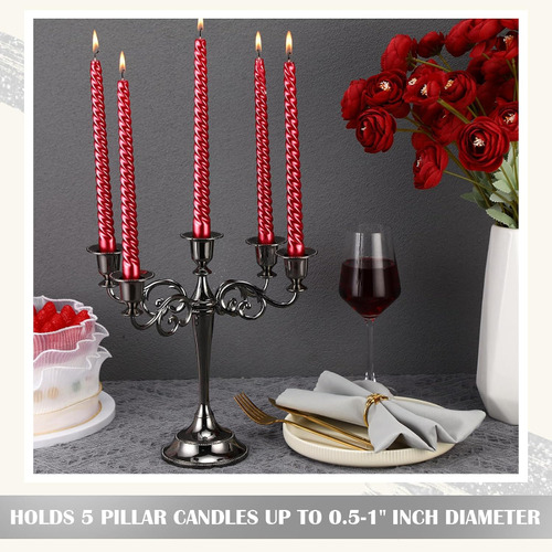 Candelabro De Metal De Cinco Brazos Para Mesa De Comedor