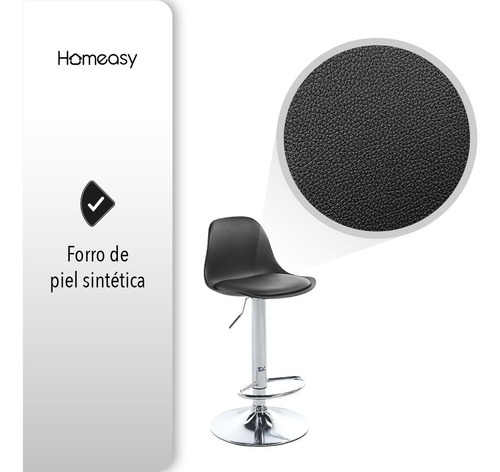 Set De 2 Bancos Tipo Eames Color Negro Acabado de la estructura Metal