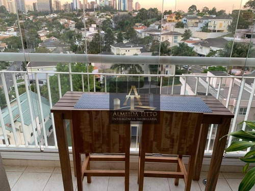 Alphaville Empresarial. Apartamento Mobiliado Com Sala Estendida. E Vista Para O Alpha Plus. - Ap2556