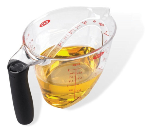 Tarro medidor de 500 ml para recetas, medidas superiores y laterales, color oxo transparente