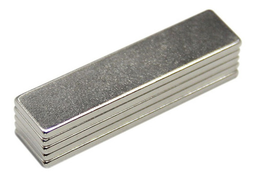 5pcs Imã De Neodimio Super Forte Retangular 40x10x2mm - N35