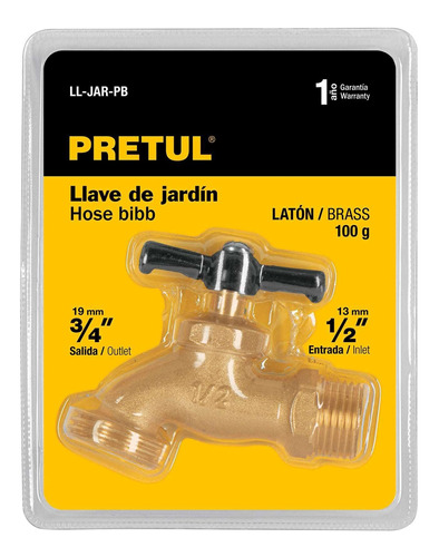 Llave Nariz Jardín 1/2' B. Pretul 23145 6 Pz