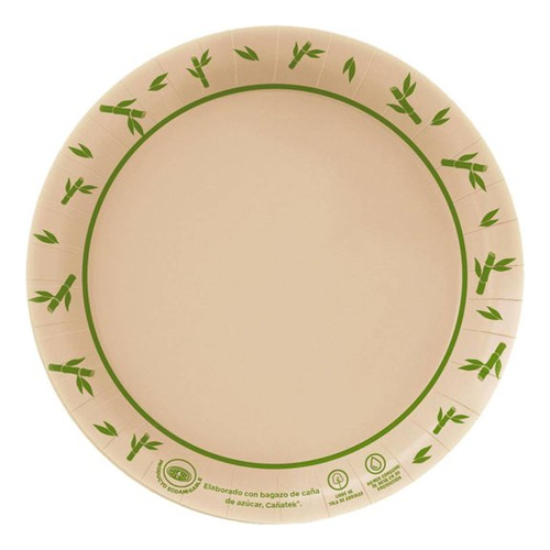 Plato Hondo 20 Oz Desechable Biodegradable 21.5 Cm, 70 Pzas
