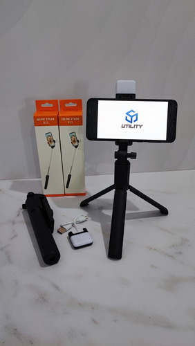 Tripode Celular Selfie Stick Palo De Selfie Con Luz Control