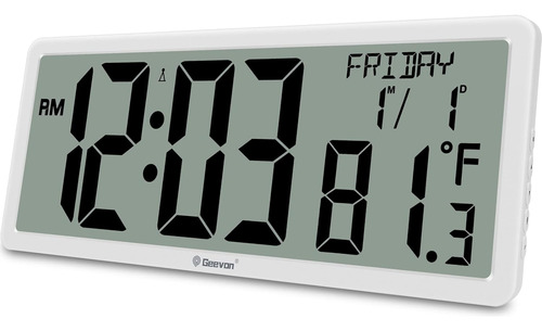 Reloj Atómico De 14.3 Pilas, Reloj De Pared Digital A...
