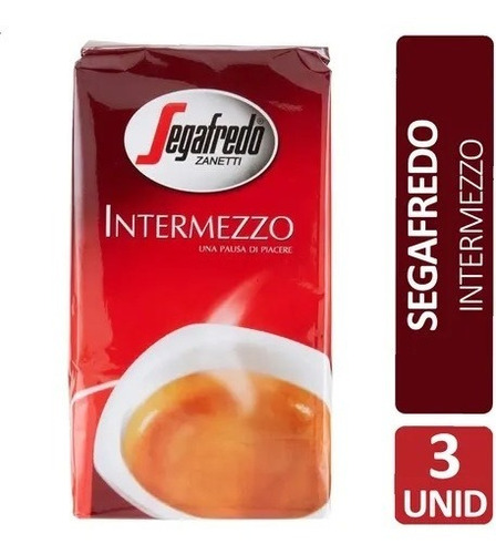 3 Cafe Molido X 250g Segafredo Intermezzo Tostado Sin Azucar