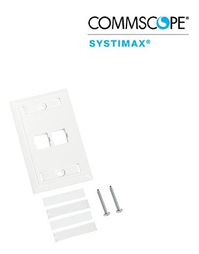 16 Pzs Systimax Placa 2 Posiciones Blanca Para Jack Rj45