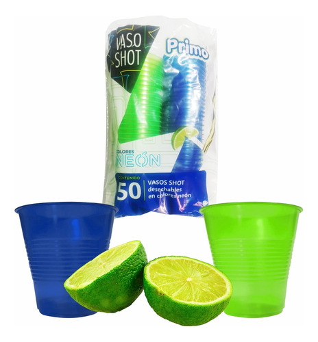 Vaso Shot Neón Desechable Tequilero Caballito - 300 Piezas